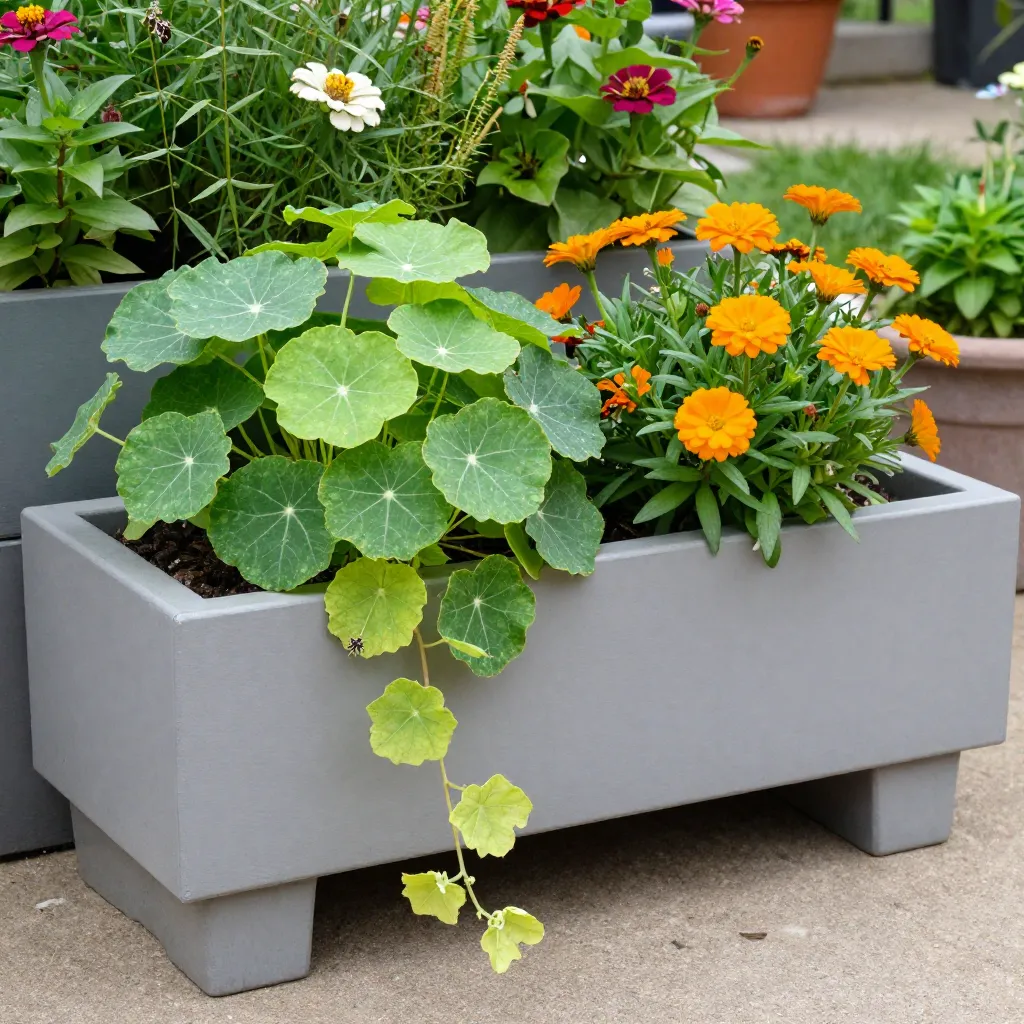 Recycled polymer planter containers
